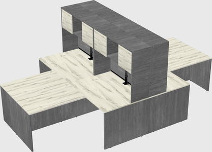 Quad l-shaped office desks