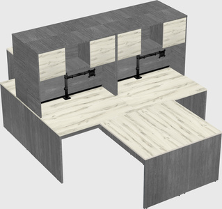Quad l-shaped office desks