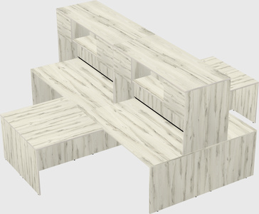 Quad l-shaped office desks