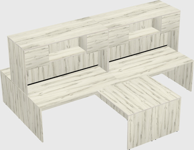 Quad l-shaped office desks