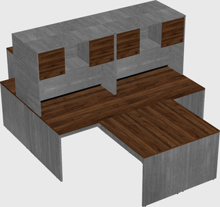 Quad l-shaped office desks