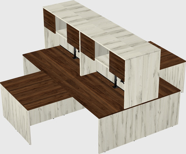 Quad l-shaped office desks