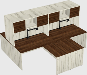 Quad l-shaped office desks