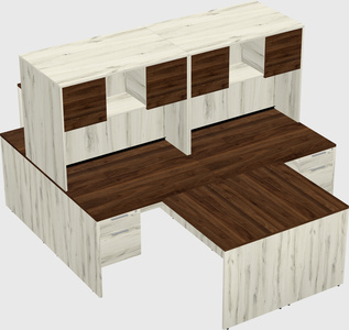 Quad l-shaped office desks