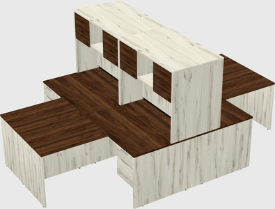 Quad l-shaped office desks