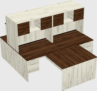 Quad l-shaped office desks