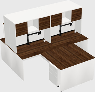 Quad l-shaped office desks