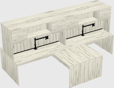 Quad l-shaped office desks
