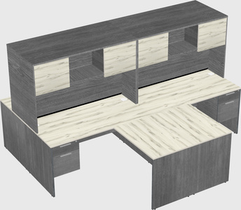 Quad l-shaped office desks