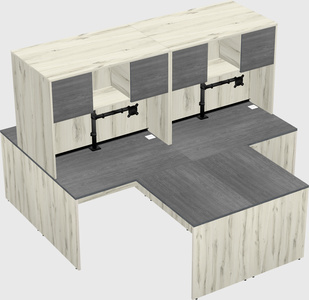 Quad l-shaped office desks