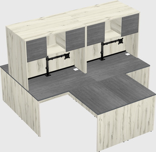 Quad l-shaped office desks