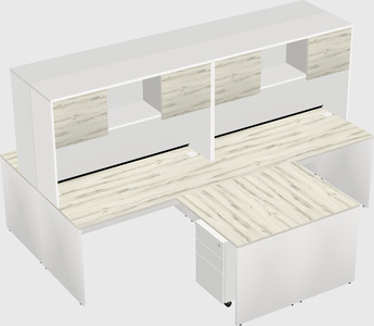 Quad l-shaped office desks