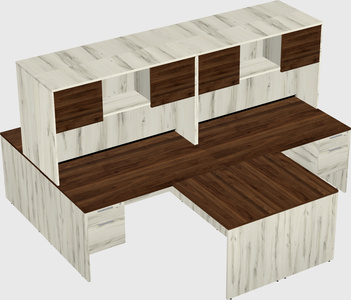 Quad l-shaped office desks