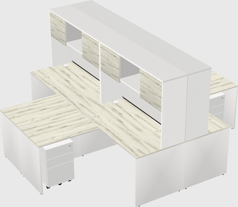Quad l-shaped office desks