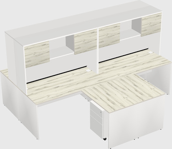 Quad l-shaped office desks