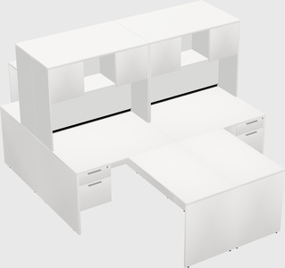 Quad l-shaped office desks