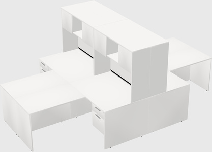 Quad l-shaped office desks