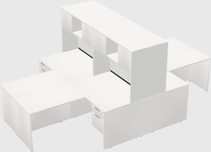 Quad l-shaped office desks