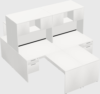 Quad l-shaped office desks
