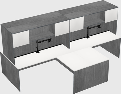 Quad l-shaped office desks