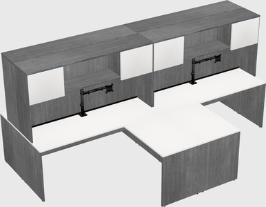 Quad l-shaped office desks