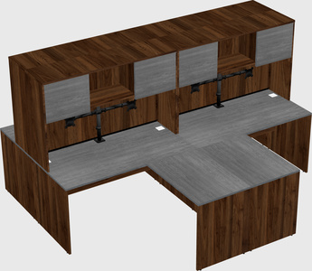 Quad l-shaped office desks