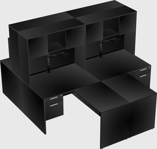 Quad l-shaped office desks
