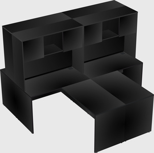 Quad l-shaped office desks