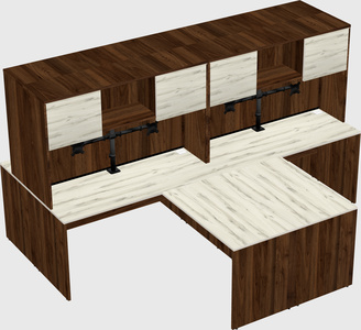 Quad l-shaped office desks