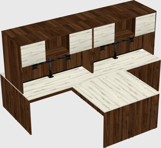 Quad l-shaped office desks