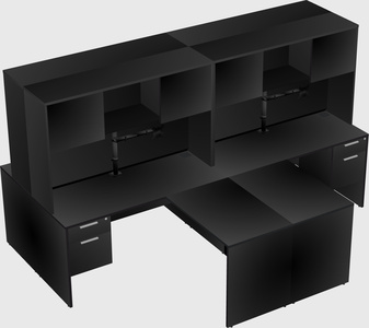 Quad l-shaped office desks