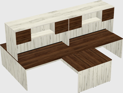 Quad l-shaped office desks