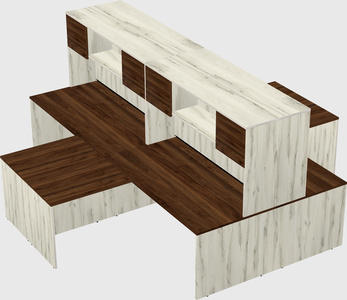 Quad l-shaped office desks
