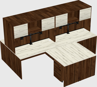 Quad l-shaped office desks