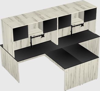 Quad l-shaped office desks