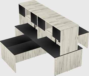 Quad l-shaped office desks