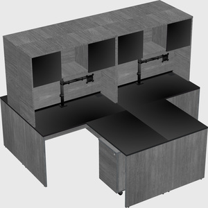 Quad l-shaped office desks