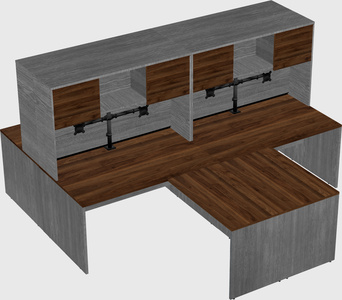 Quad l-shaped office desks