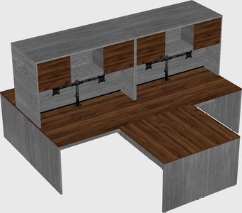 Quad l-shaped office desks