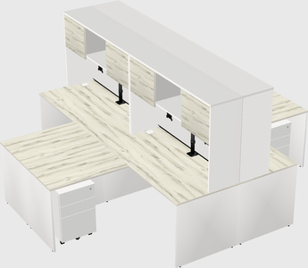 Quad l-shaped office desks