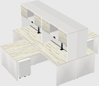 Quad l-shaped office desks