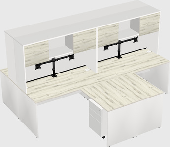 Quad l-shaped office desks