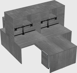 Quad l-shaped office desks