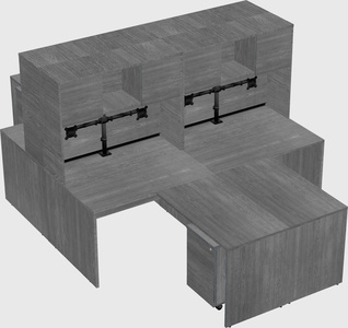 Quad l-shaped office desks