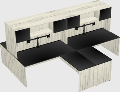 Quad l-shaped office desks
