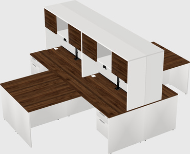 Quad l-shaped office desks