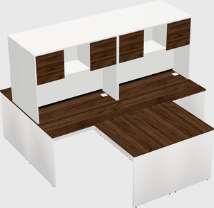 Quad l-shaped office desks