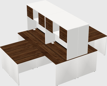 Quad l-shaped office desks