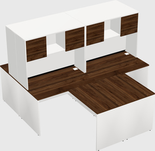 Quad l-shaped office desks
