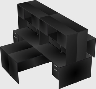 Quad l-shaped office desks